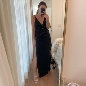INDAH rare studded black maxi dress - S